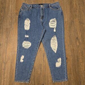 Forever 21+ Women’s Blue Jeans Size 16 Distressed Denim NWT Plus Size